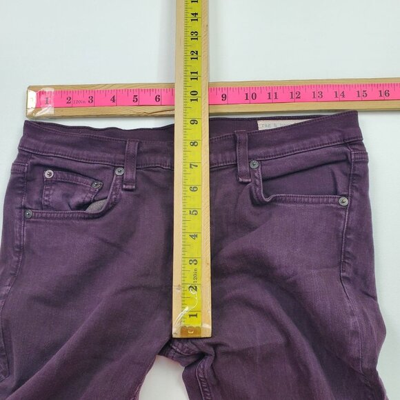 Rag & Bone Womens Purple Mid Rise Skinny Leg Jeans Sz 28 Stretch Denim Pants - Picture 11 of 12
